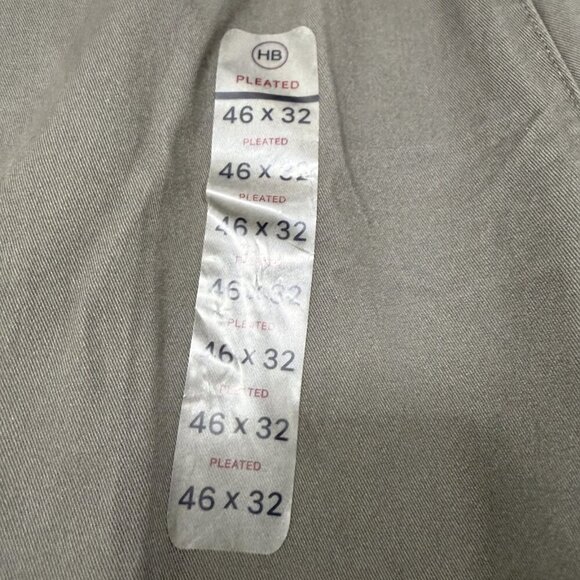 NEW Harbor Bay HB Gray Waist-Relaxer Pants Mens 46x32 Pleated Cotton Chino - Picture 6 of 6
